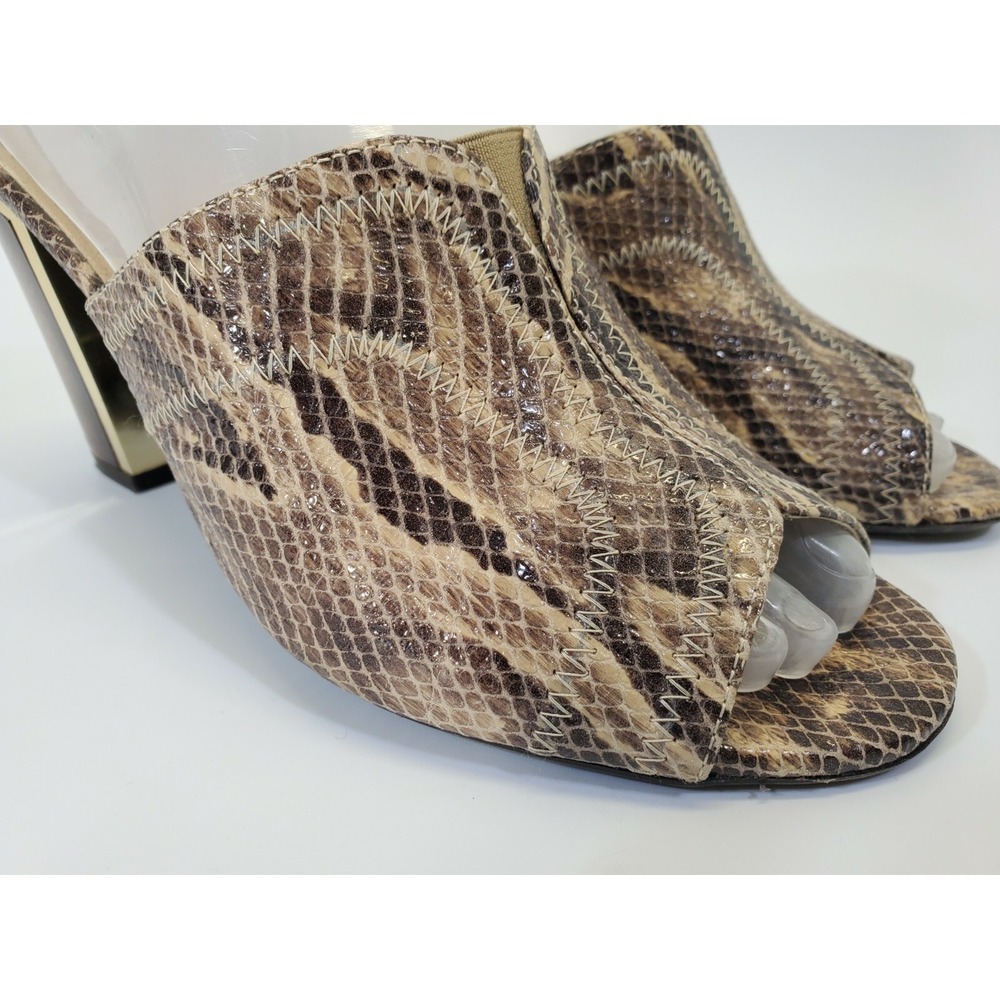 Sesto Meucci Python Leather Open Toe Mule High Heels Shoes women's 6.5 - Picture 2 of 9